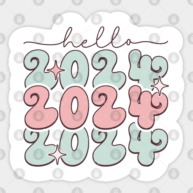 Hello 2024 Sticker by MZeeDesigns